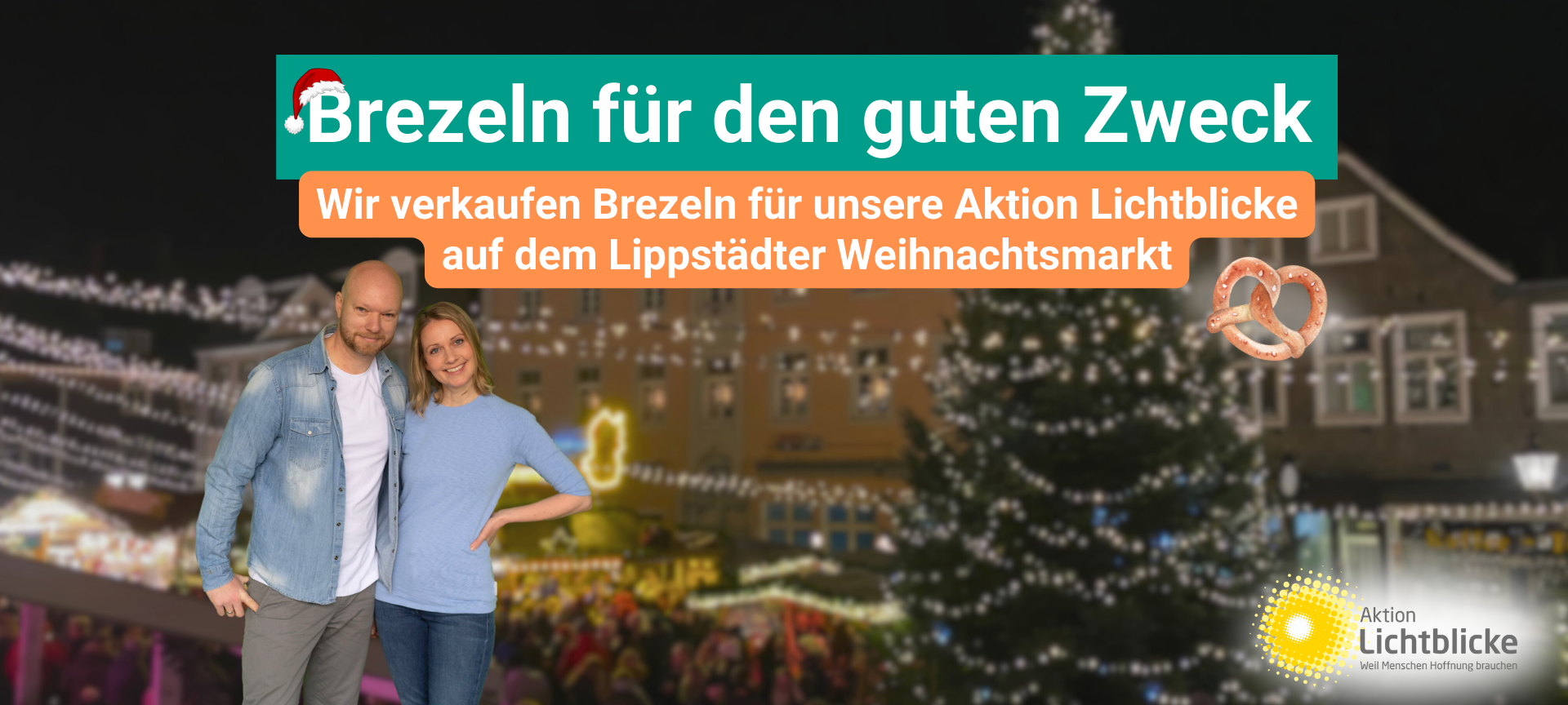 Wir verkaufen Brezeln für unsere Aktion Lichtblicke.