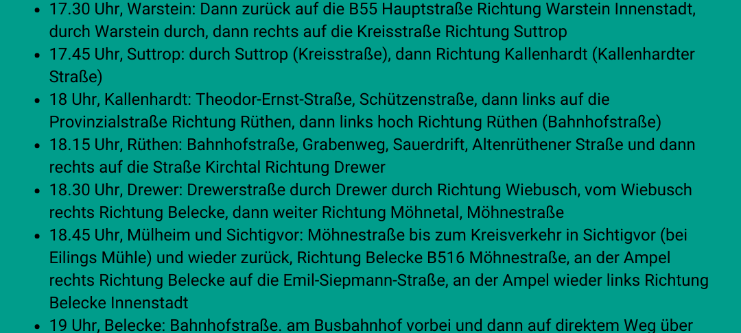 LKW-Konvoi für verunglückten Warsteiner