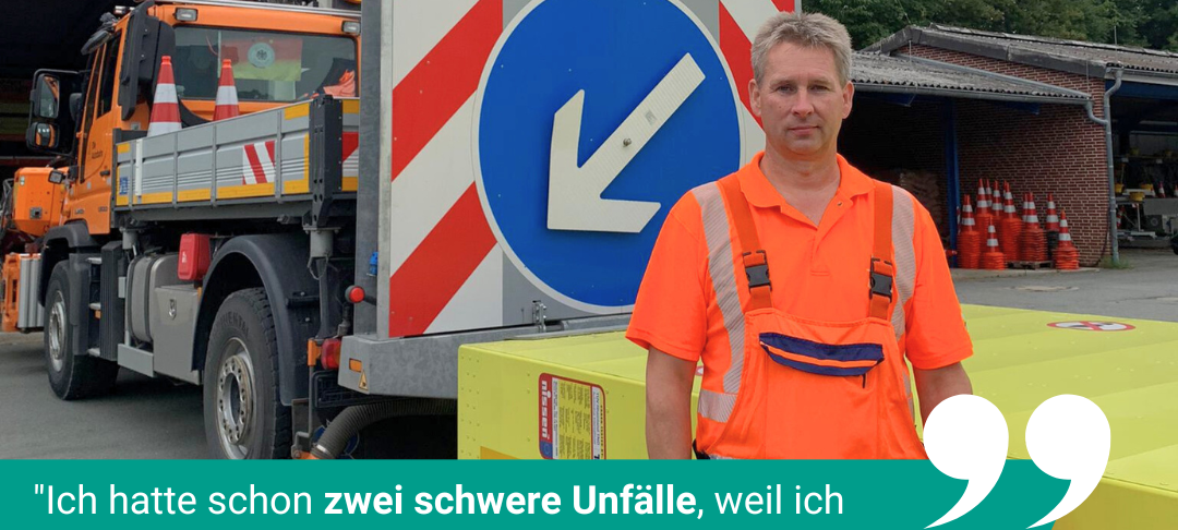 Frank Struwe hat als Straßenwärter schon mehrere Unfälle erlebt.