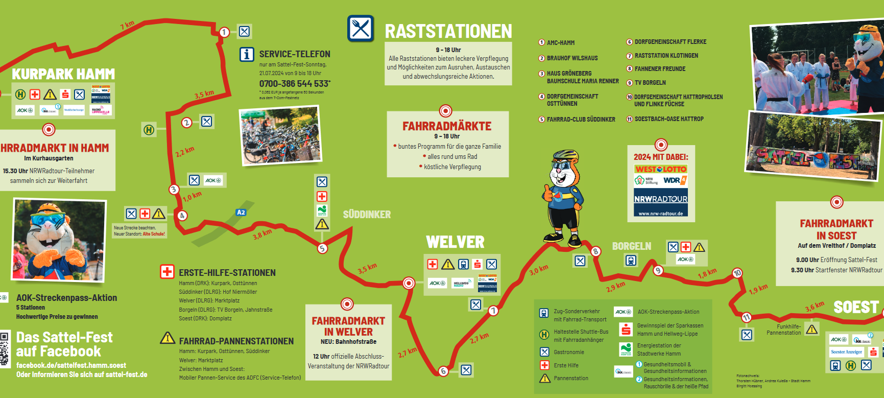 Die Strecke des Sattelfestes zwischen Hamm und Soest.