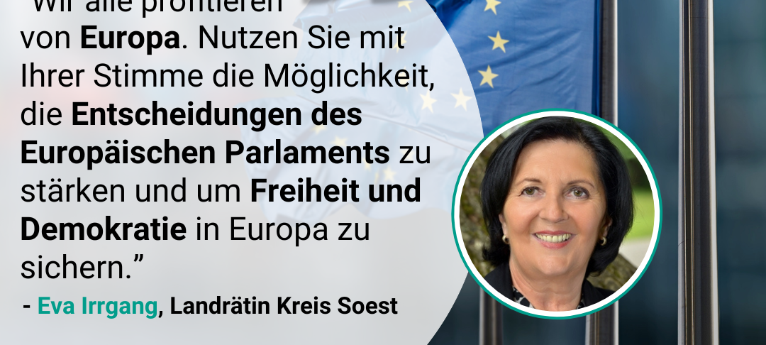 Landrätin Eva Irrgang ruft dazu auf, an der Europawahl teilzunehmen.