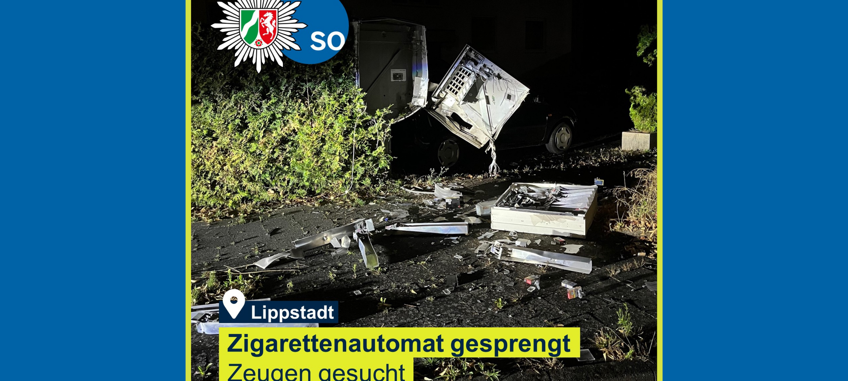 Zigarettenautomat im Kreis Soest gesprengt - mal wieder