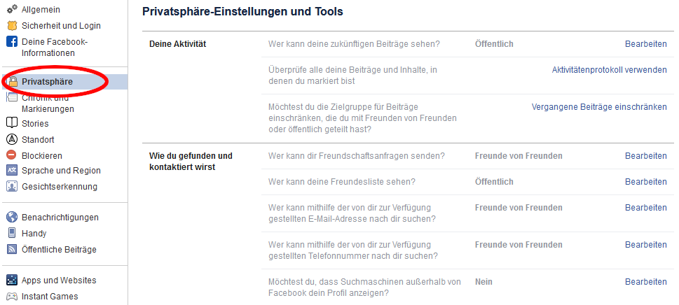 Persönliche Daten im Internet