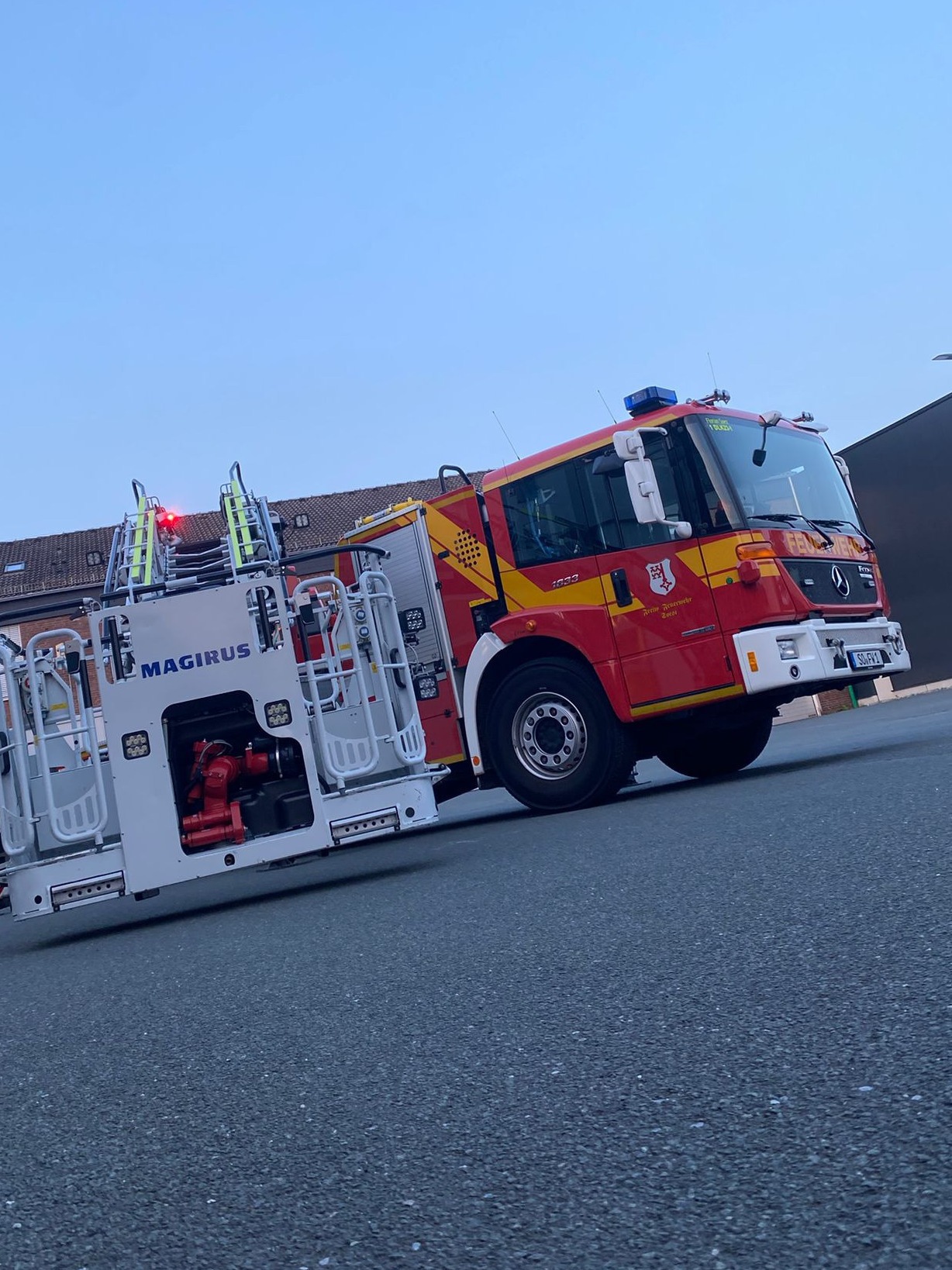 Ein Feuerwehrauto der Soester Feuerwehr.